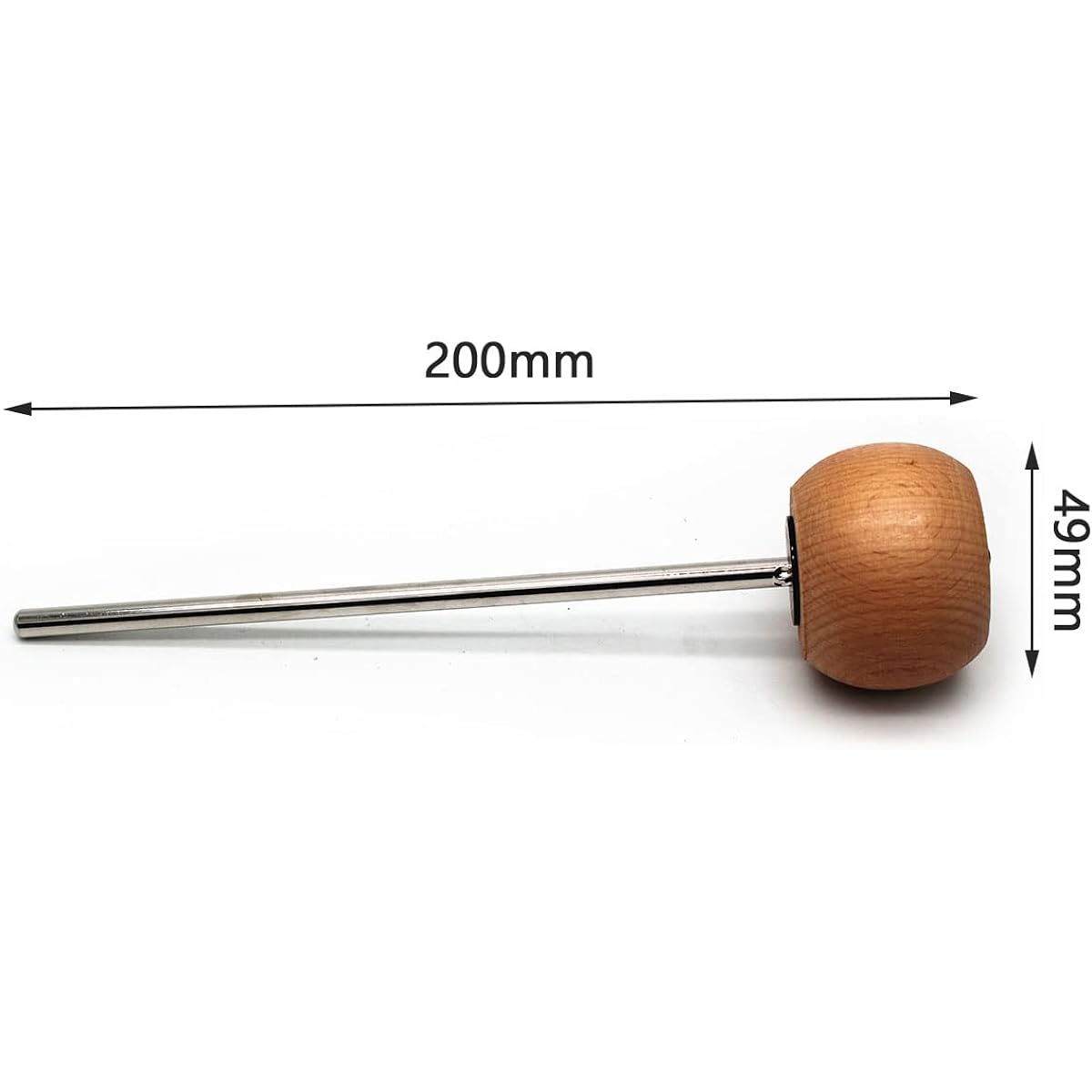 TUOREN Kick Bass Drum Pedal Mallet Beater Head Percussion Accessory (Natural Wood)