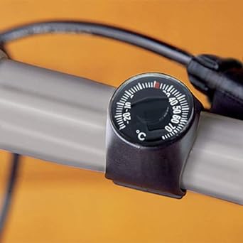 Sun Company Inset Bicycle Thermometer | Bicycle Handlebar Thermometer | Cycling Accessories Black