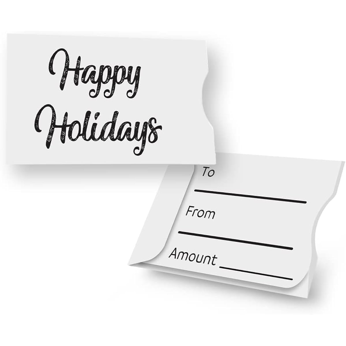 Swipe It Holiday Gift Card Holders, Money Credit Card Size, Paper Gift Card Sleeves, Bulk, Happy Holidays, Christmas Envelopes, White, 25 Pack