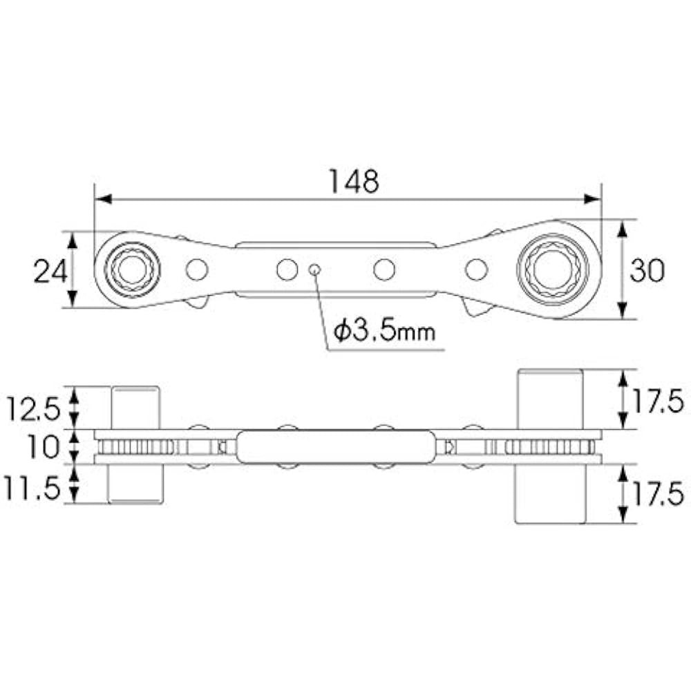 MARVEL Electrician Ratchet Wrench MDR-0813A