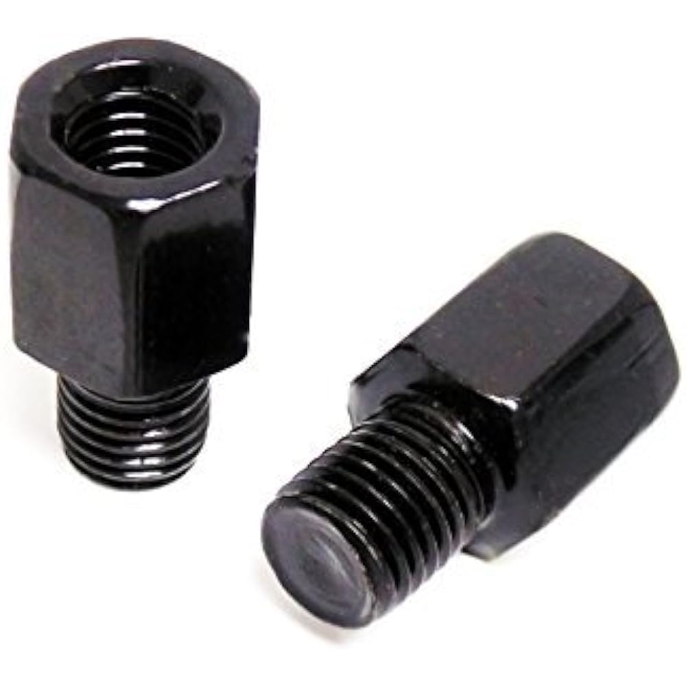 MMG 8mm RH/RH Thread Mirror Adapter Conversion Kit - 8mm - 10mm - RH/RH to RH/LH Black