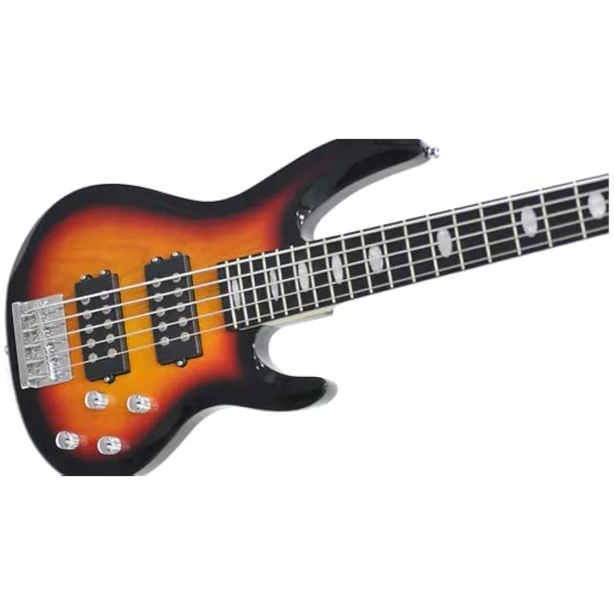 PLAYTECH 5-string electric bass with 2-band equalizer and 2 humbucker pickups Sunburst