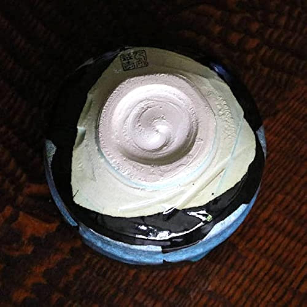 (Limited stock) Kutani ware Matcha bowl, Tenmoku Ginsai, light blue (with presentation box), pottery, made in Japan