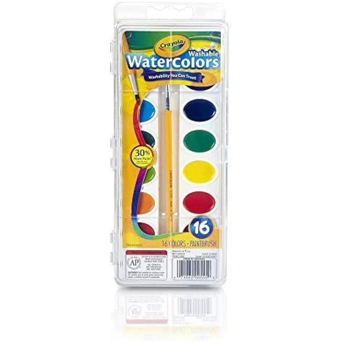 Crayola Bulk Washable Watercolor Paints 16 Colors/Pack 53-0555 (3 Pack)