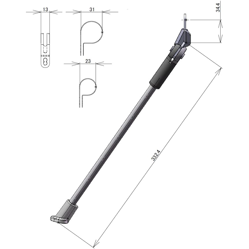 MINOURA Bicycle Aluminum Single Stand SL-30 Smart Leg Stand Kickstand that can be attached to disc brake bicycles