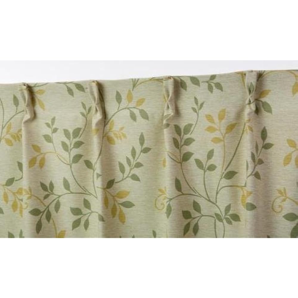Leaf pattern 1st grade blackout curtains and pollen catching mirror lace, 4 pieces, green, width 150 x length 230 (228)