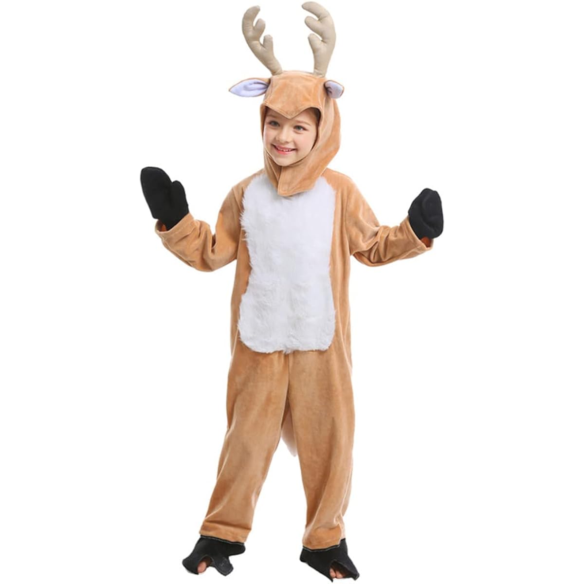 [Lakiya] Reindeer Cosplay for Kids, Cute Reindeer Kigurumi Costume, Christmas Cosplay Costume, Reindeer, Deer, Animal, for Kids, Boys, Girls, Performance Clothes, Events, Parties, School Festivals, New Year's Parties
