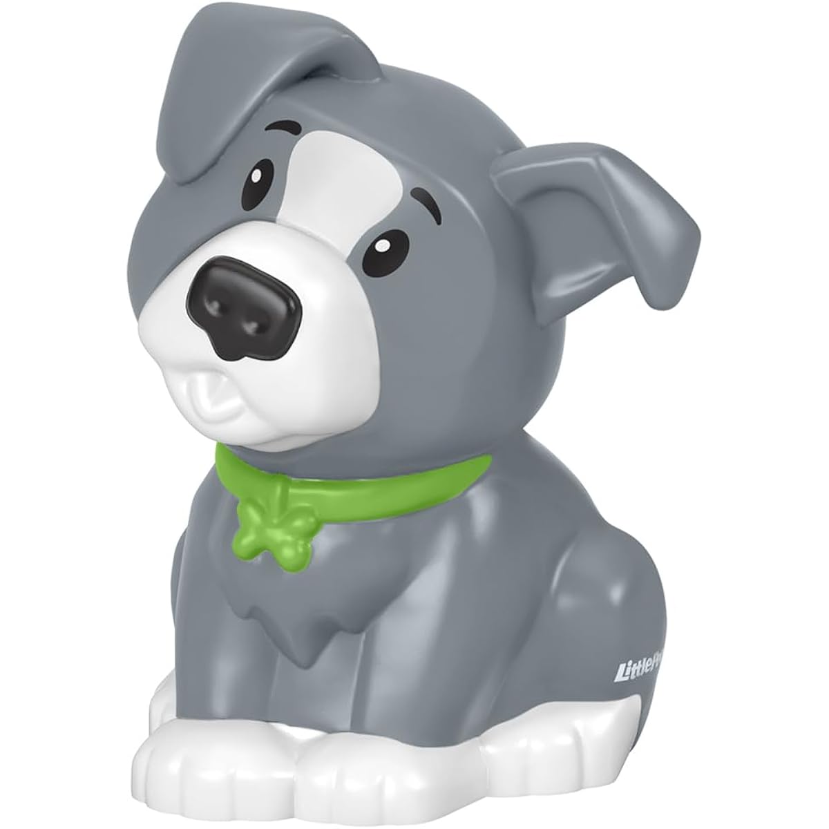 Fisher-Price Little People Playset Replacement Part - HBW73 ~ Grey and White Dog Wearing a Green Collar ~ Perfect for your Little People Playset