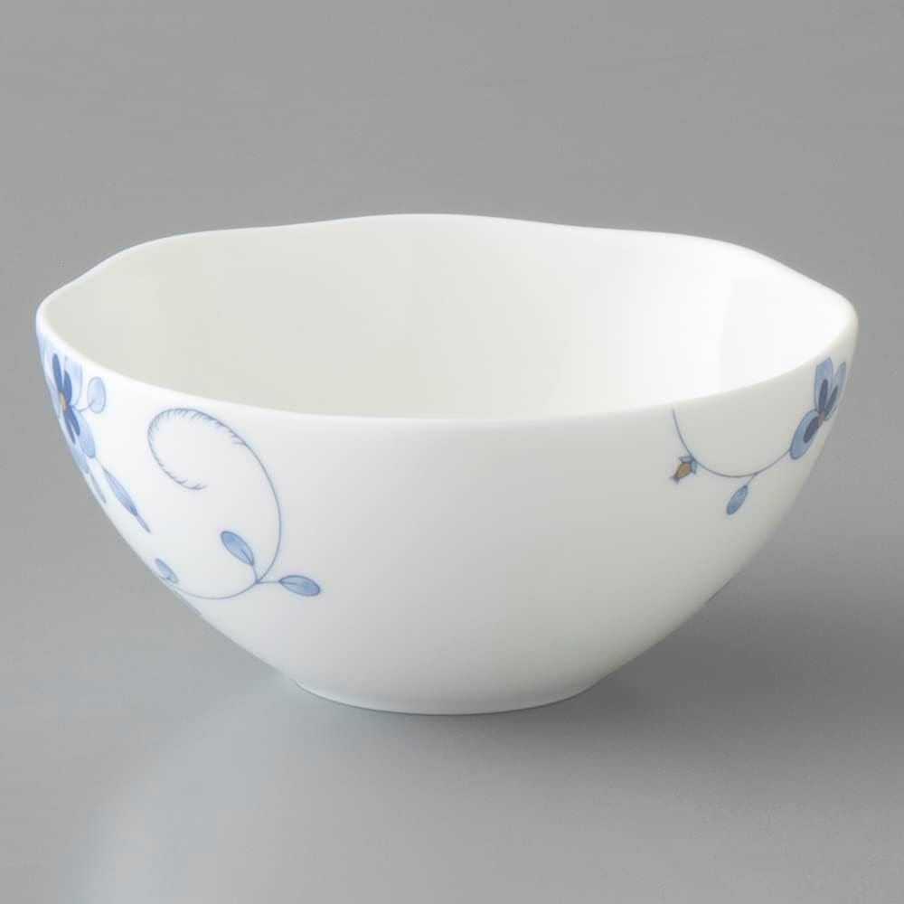 NARUMI Bowl Plate Set Milano Duo 11cm Blue Plum Blossom Chintz Style Wedding Gift Microwave Warming Dishwasher Safe Gift Box Included 52442-23174