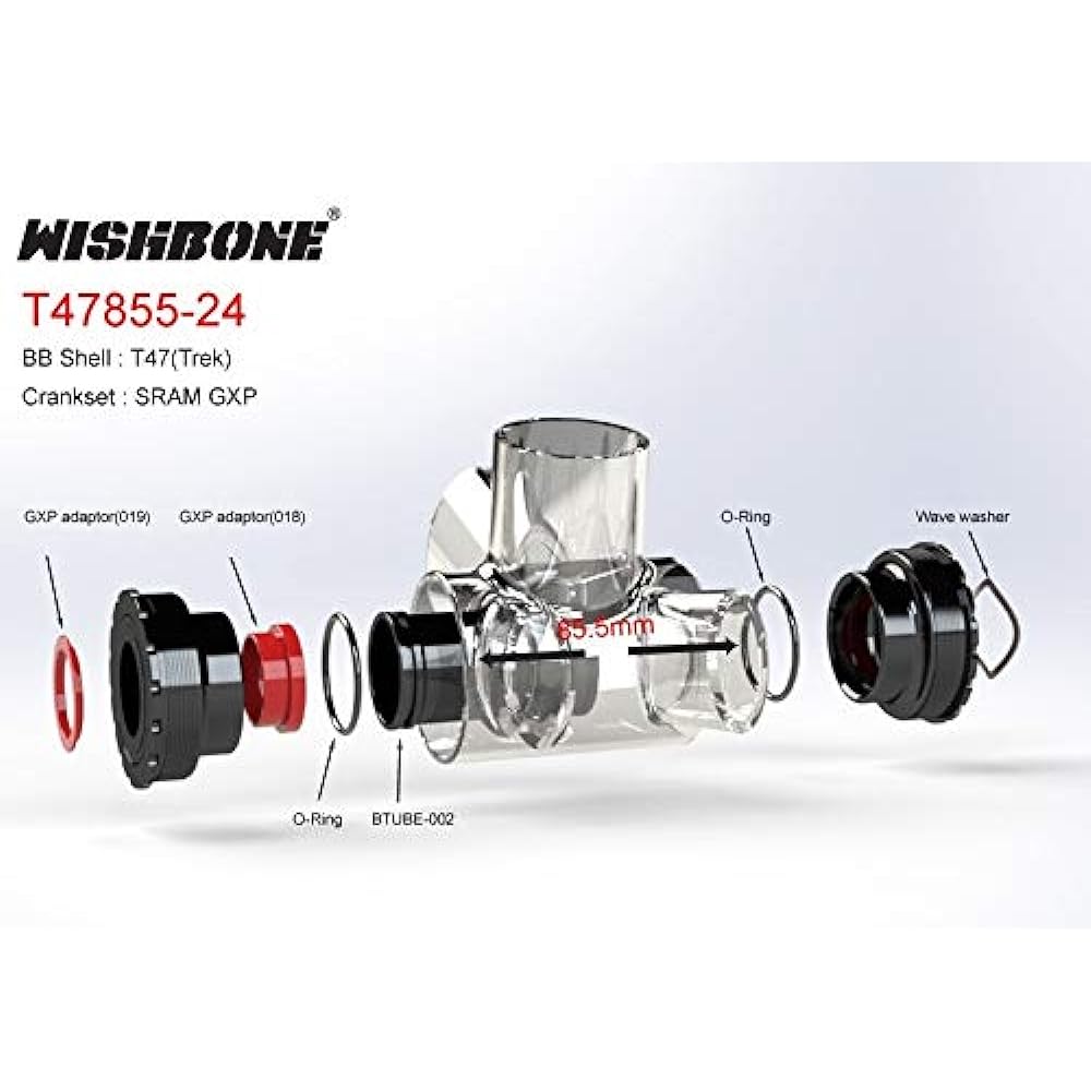 WISHBONE Wishbone T47855-24 for Shimano Hollowtech 2 & SRAM GXP cranks
