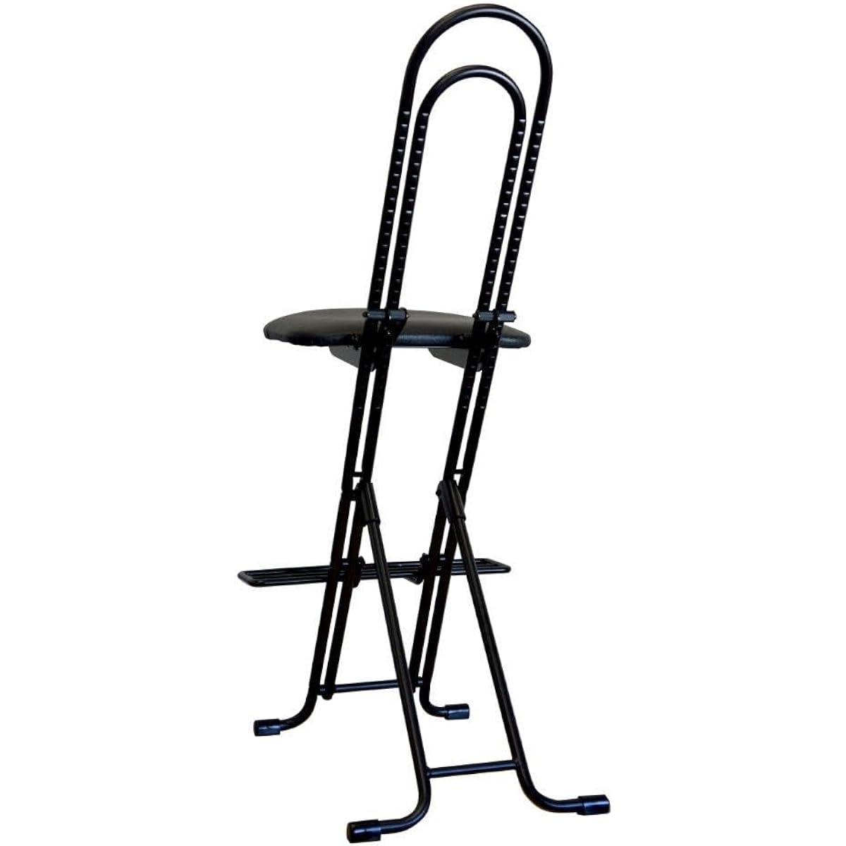 High-low movable folding chair for playing musical instruments (black)