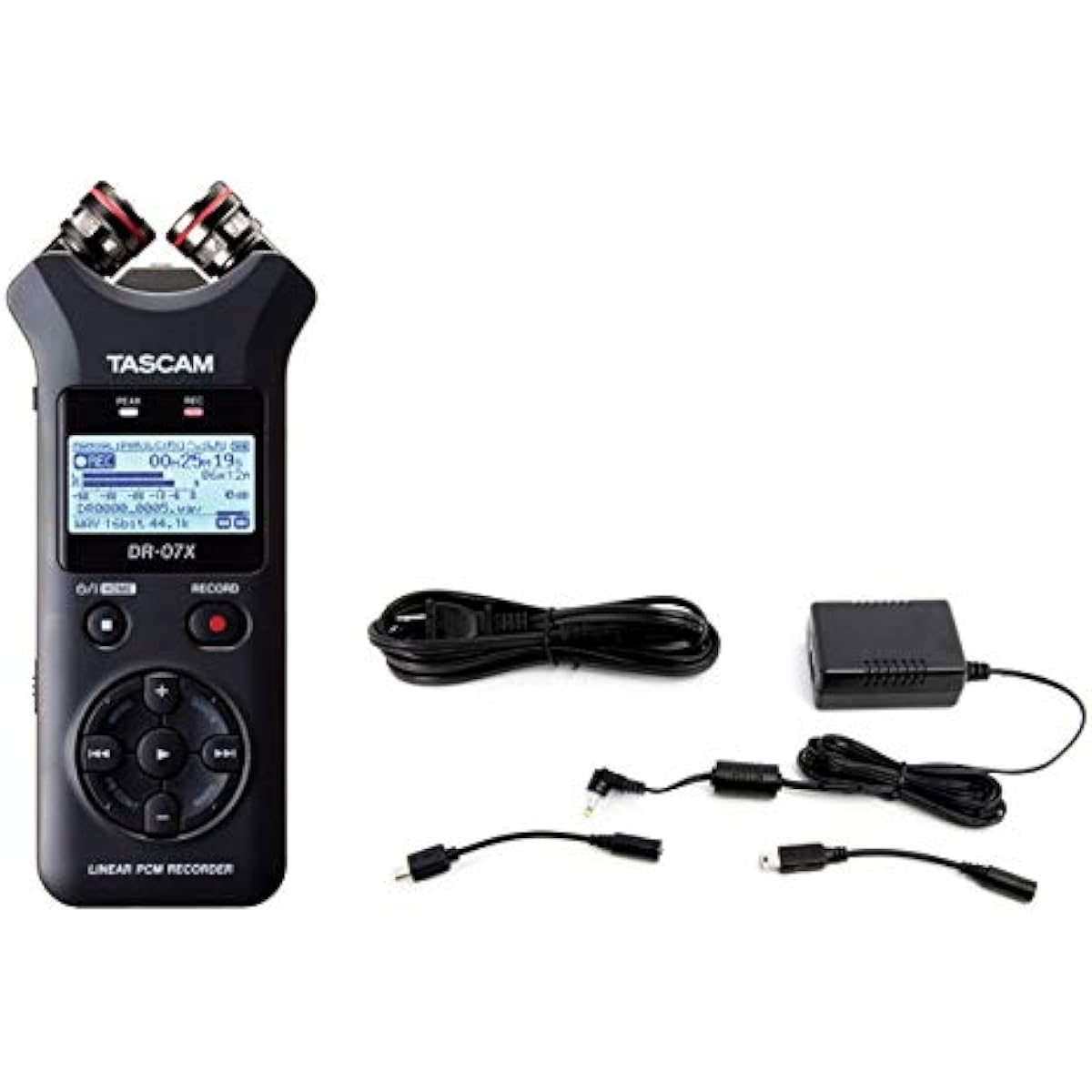TASCAM - Stereo Linear PCM Recorder with USB Audio Interface DR-07X + Genuine AC Adapter PS-P520E Set