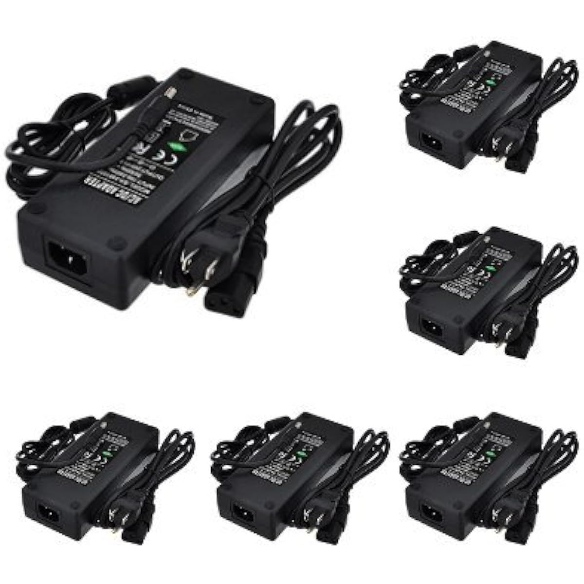 LEDwholesalers 24V 10A 240W AC/DC Power Adapter with 5.5x2.5mm DC Plug and 2.1mm Adapter Black 3264-24V