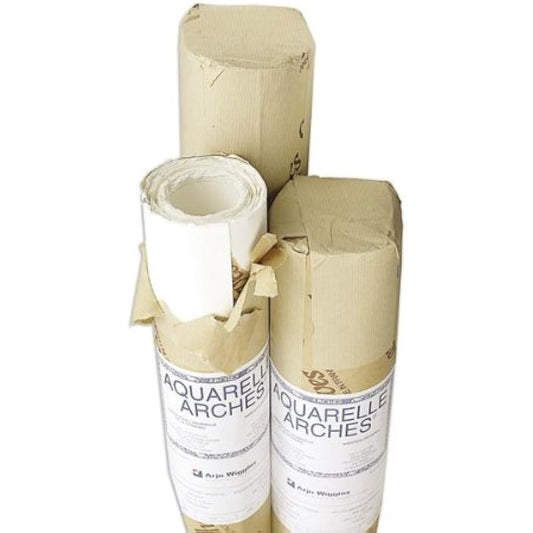 Arches Watercolor Paper Roll 51" x 10 Yards Natural White 100% Cotton Paper - 155 lbs. Hot Press Watercolor Paper Roll - Arches Art Paper for Watercolor Gouache Ink Acrylic and More