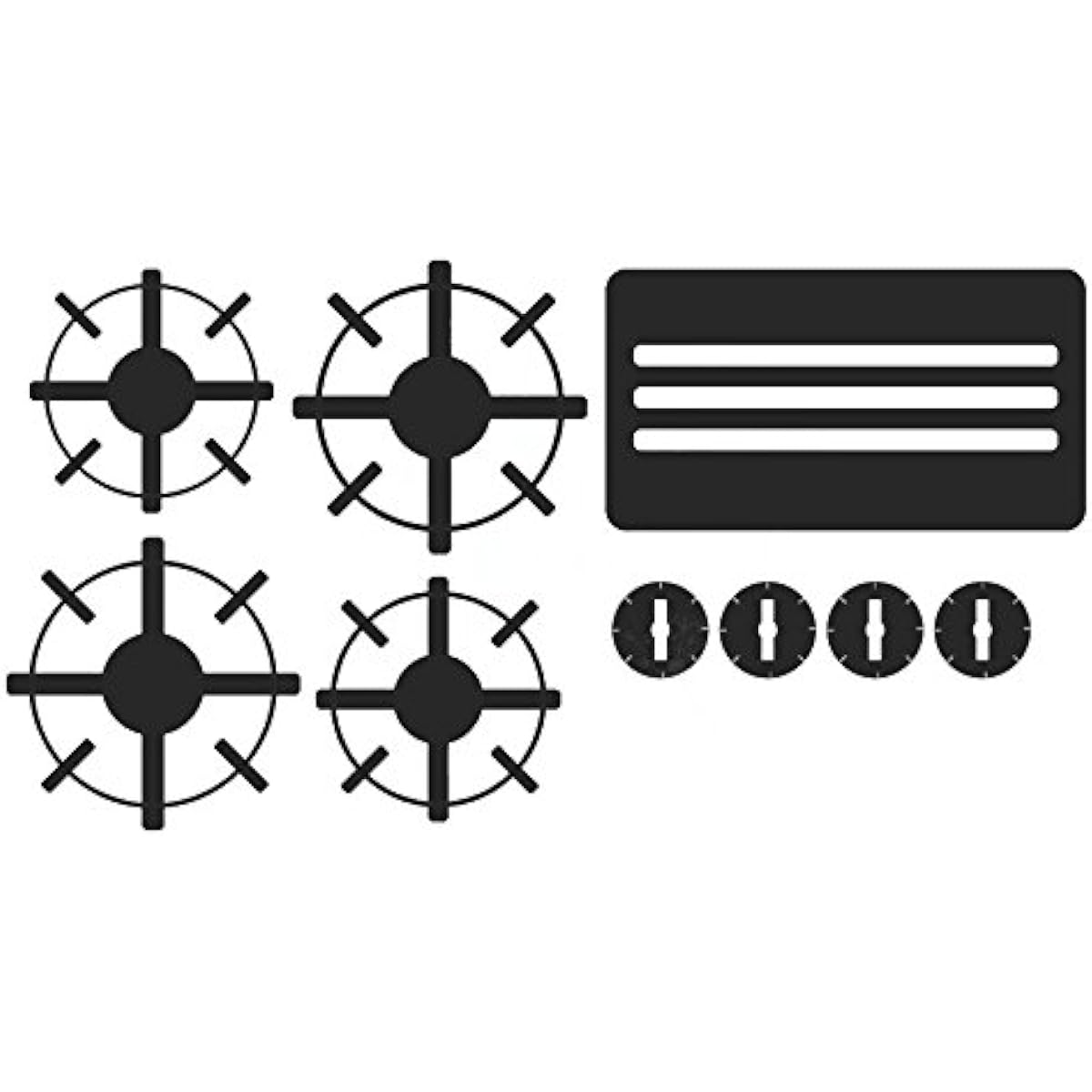 Toy Kitchen Stove Decal Sticker for Kids Pretend Play Glossy Black