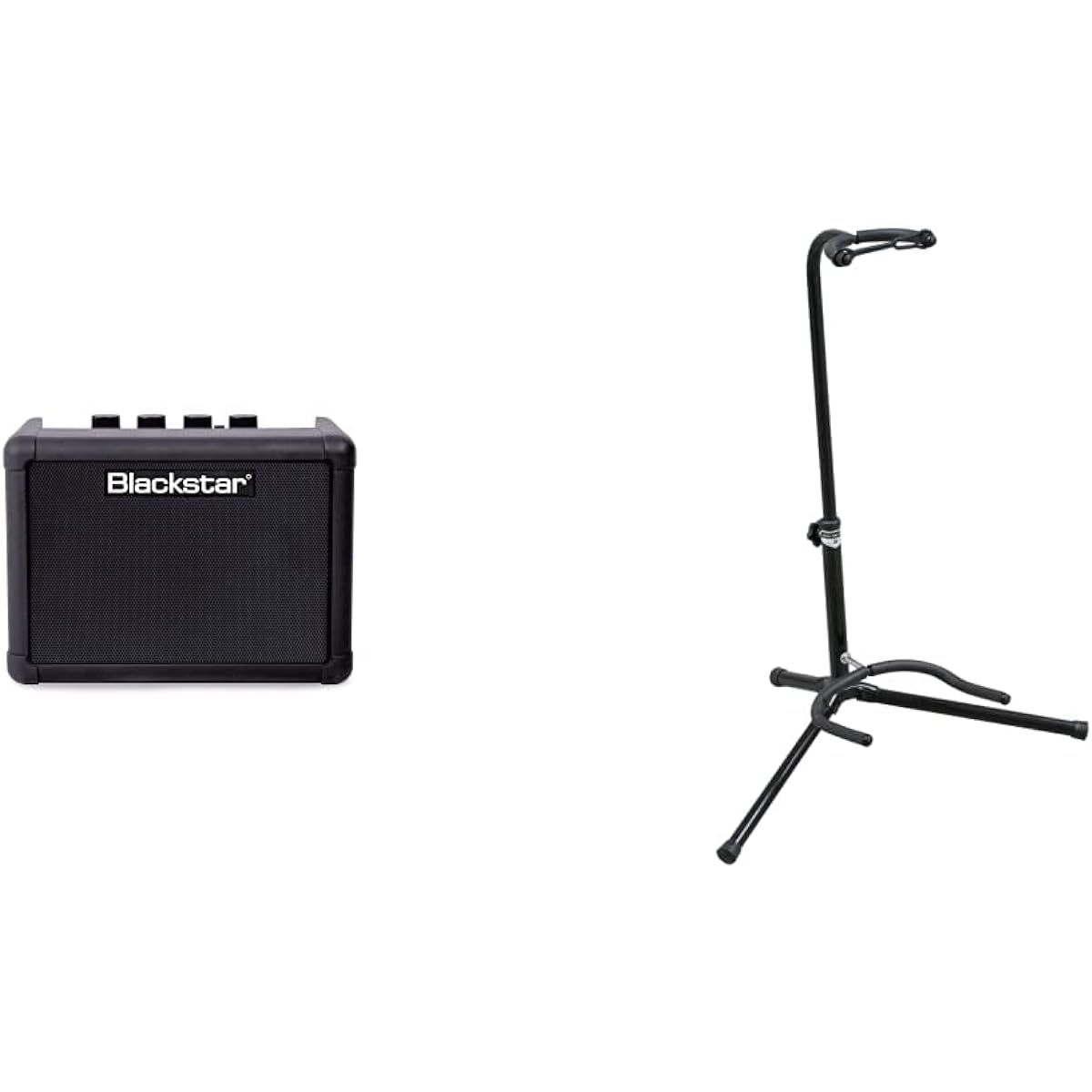 [Set purchase] Blackstar FLY3 Bluetooth compact guitar amplifier, ideal for practicing at home, portable speaker, battery-powered & [Reliable products from Japanese companies] Kikutani guitar stand with rubber to prevent tipping GS-102B