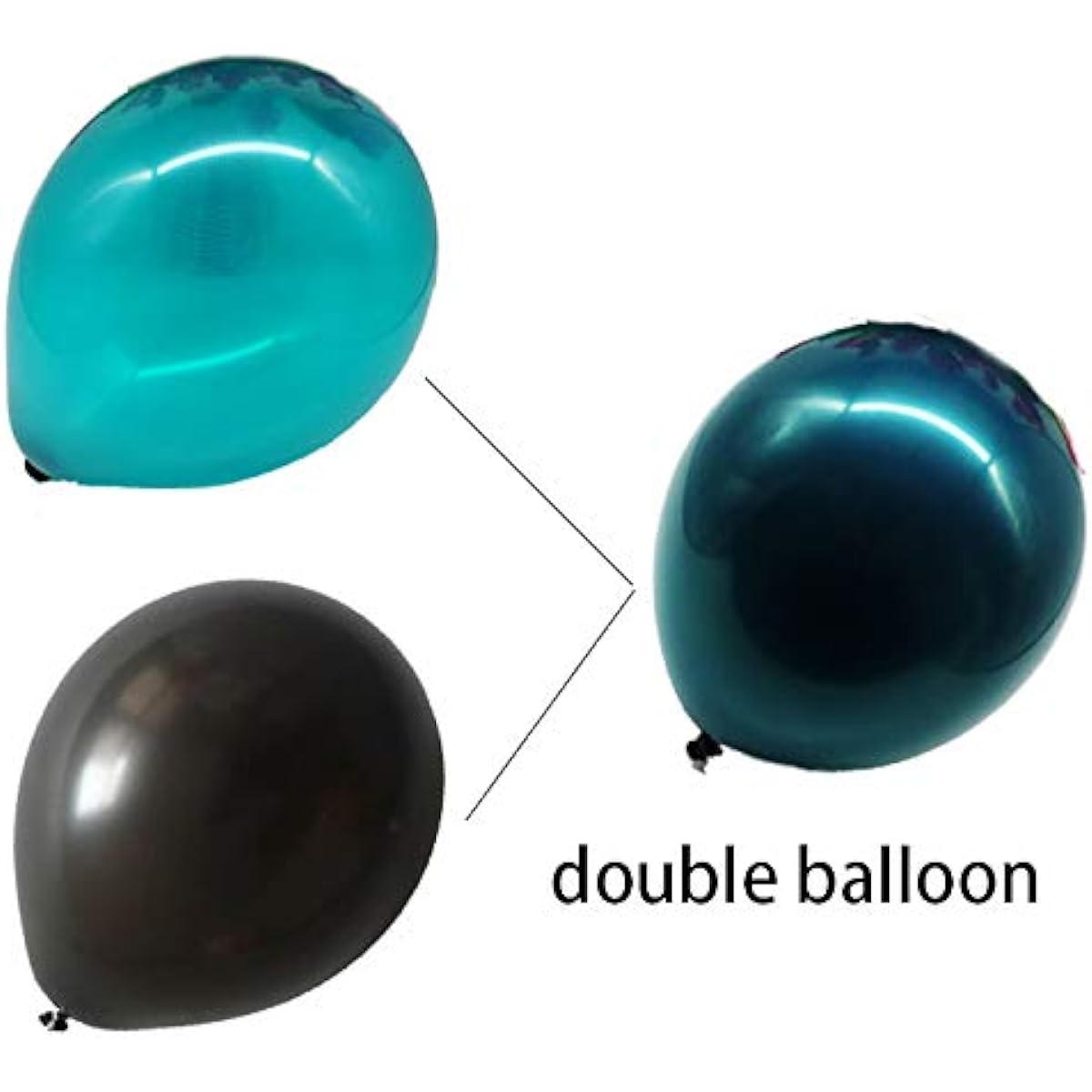 50pcs 12inch Dark Teal Blue Balloons Double Stuffed Dark Turquoise Balloons for Wedding Baby Shower Birthday Party Decorations