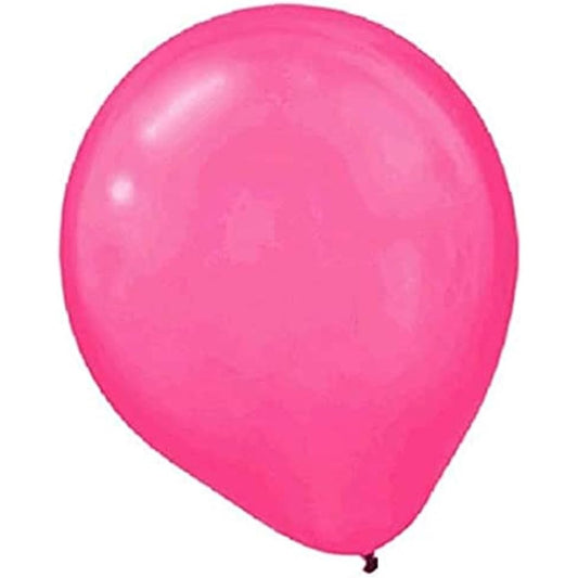 Amscan Lustrous Pearlescent Latex Balloons (100 Count), 12 Inch, Bright Pink