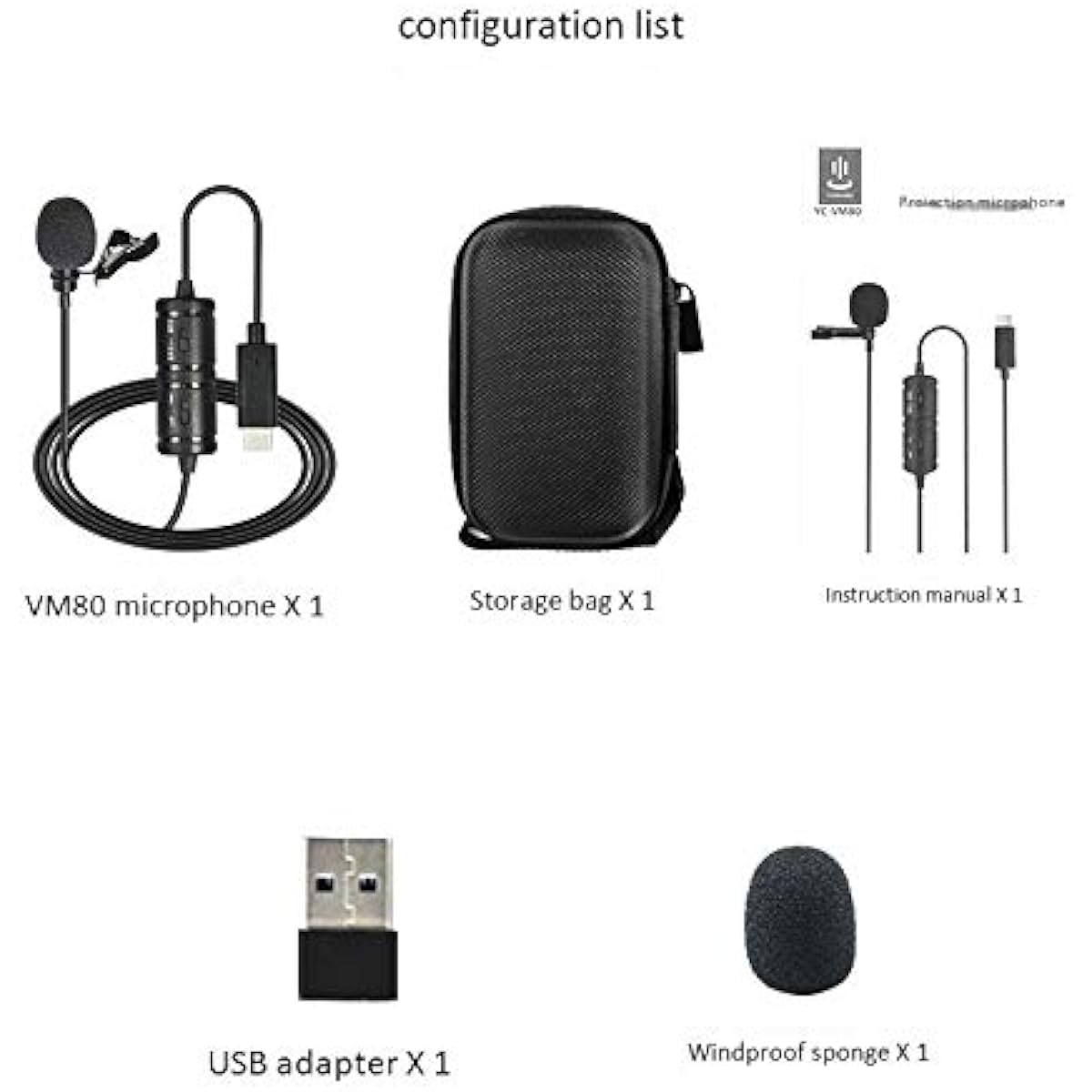 Microphone 6M USB Microphone Dedicated Mini Mobile Phone Microphone Lavalier Live Recording Microphone