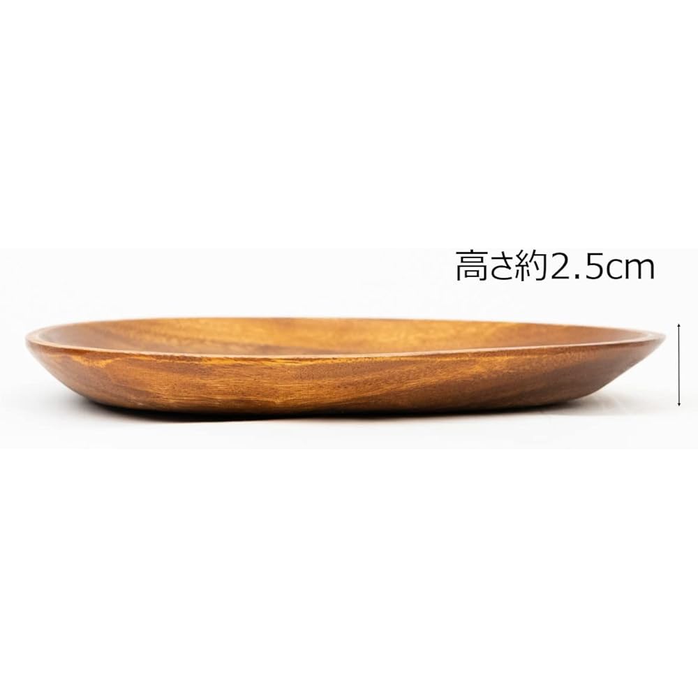 Emery Shokai Wooden Tableware Egg Plate Approx. Length 24.8 x Width 21.5 x Height 2.5 cm Set of 10