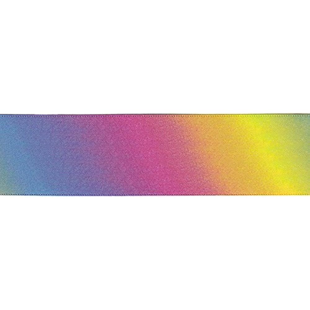 Konishi Ribbon Rainbow Pattern Double Satin Ribbon 48mm width x 30m roll KR3571-48MM-0