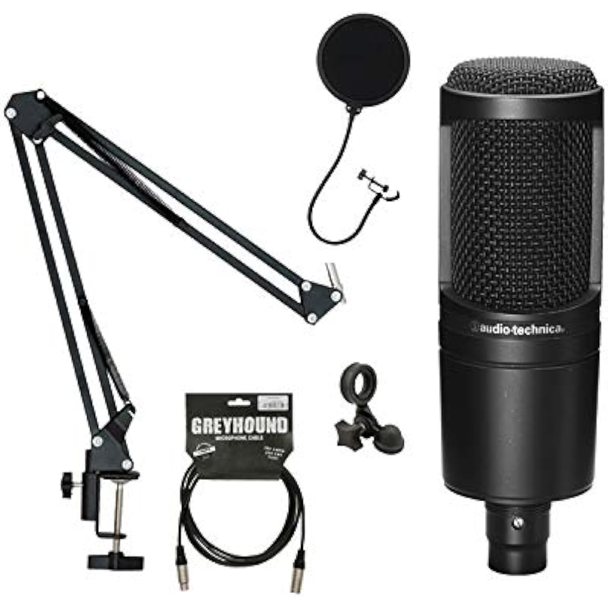 audio-technica AT2020 (set with desk arm stand and KLOTZ microphone cable)...