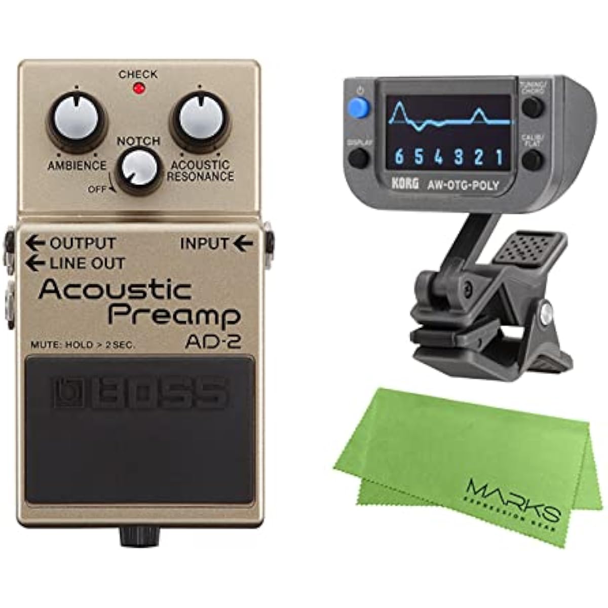 BOSS - Acoustic Preamp AD-2 + KORG AW-OTG-POLY + Marks Original Cross Set