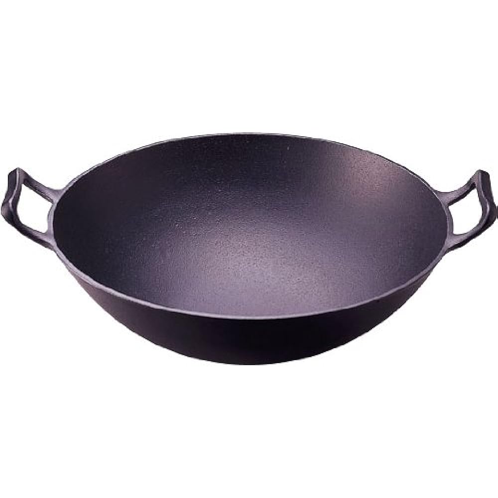 Iwachu Wok Deep (Medium) Black Inner Diameter 31.5cm For Open Fire Nambu Ironware 21052