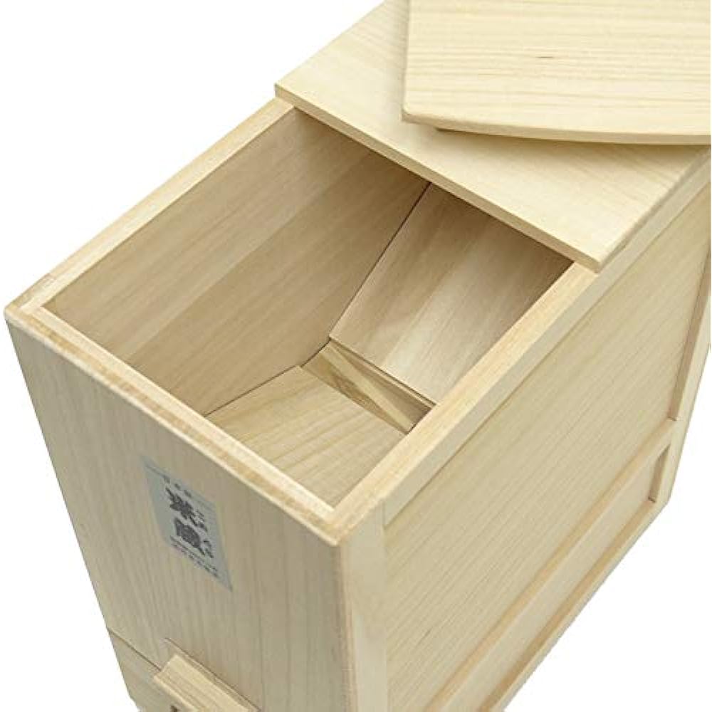 Takemoto Wooden Box Store All paulownia natural wood measuring rice bin "Yonekura" for 5kg