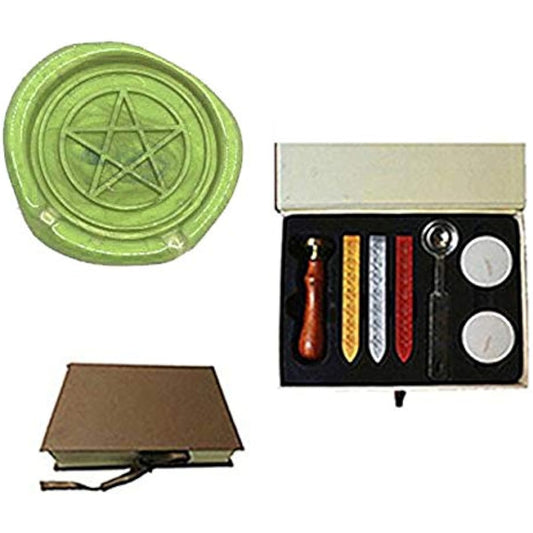 MNYR Five Pointed Star Pointed Comic Wax Seal Stamp Sealing Wax Stick Melting Spoon Candle Gift Box Set Wedding Invitation Christmas Card Gift Wrapping Package Sealing Wax Seal Stamp Set