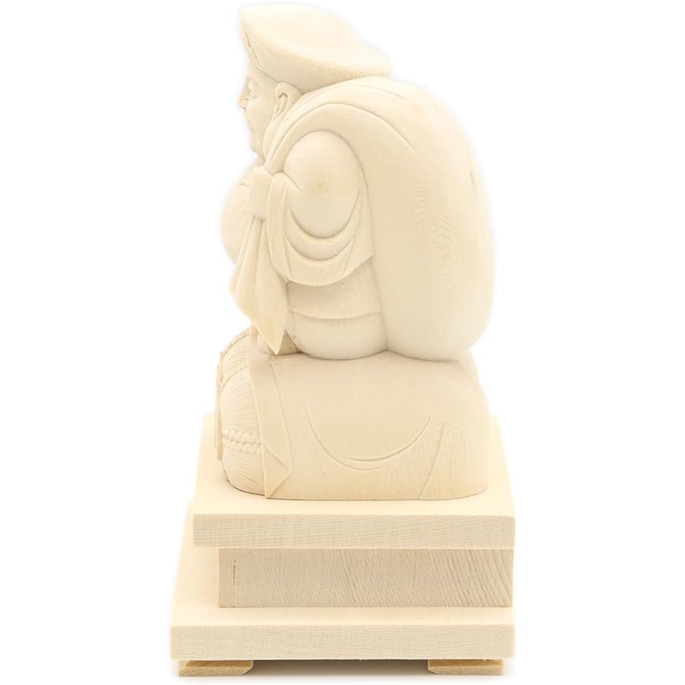 Kurita's special Buddha statue [Various Tenjin] Cypress wood Daikokuten standing statue (total height approx. 14cm, width 8.5cm, depth 7cm) Tawara square pedestal 13670