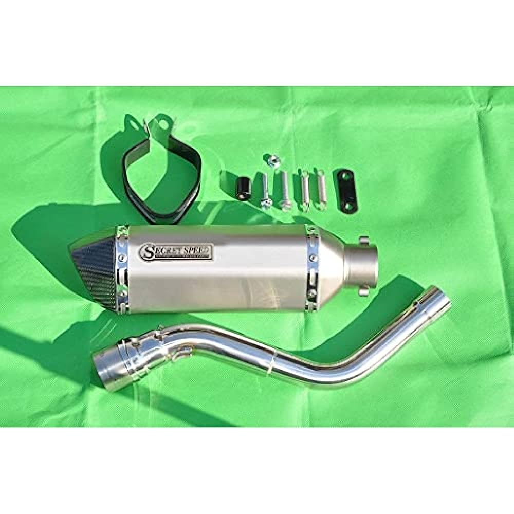 SECRET SPEED Kawasaki D Tracker 250 (KLX250) Bike Muffler (O2 Sensor Compatible) Dry Carbon Motard Deformed Slip-on SUS Stainless Steel Muffler D-TRACKER ss-201-r08