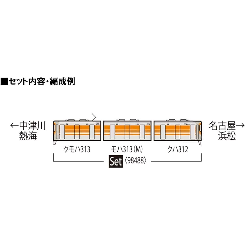 TOMYTEC TOMIX N Gauge JR 313 8000 Series Central Liner Set 98488 Railway Model Train