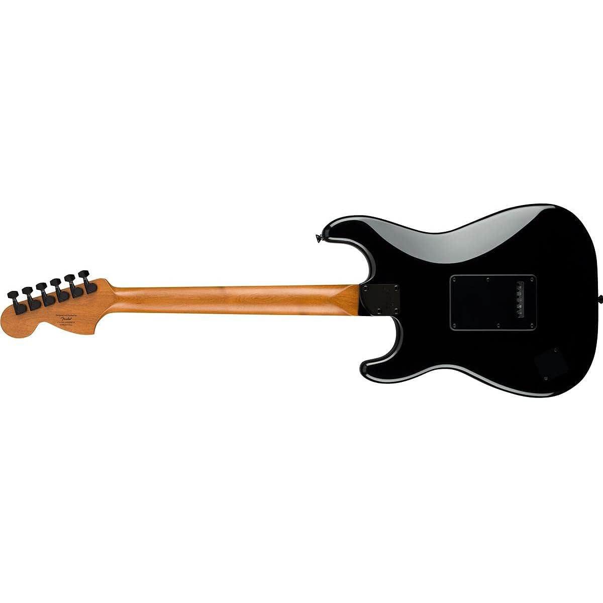 Squier by Fender Electric Guitar Contemporary Stratocaster® Special, Roasted Maple Fingerboard, Silver Anodized Pickguard, Black with Soft Case