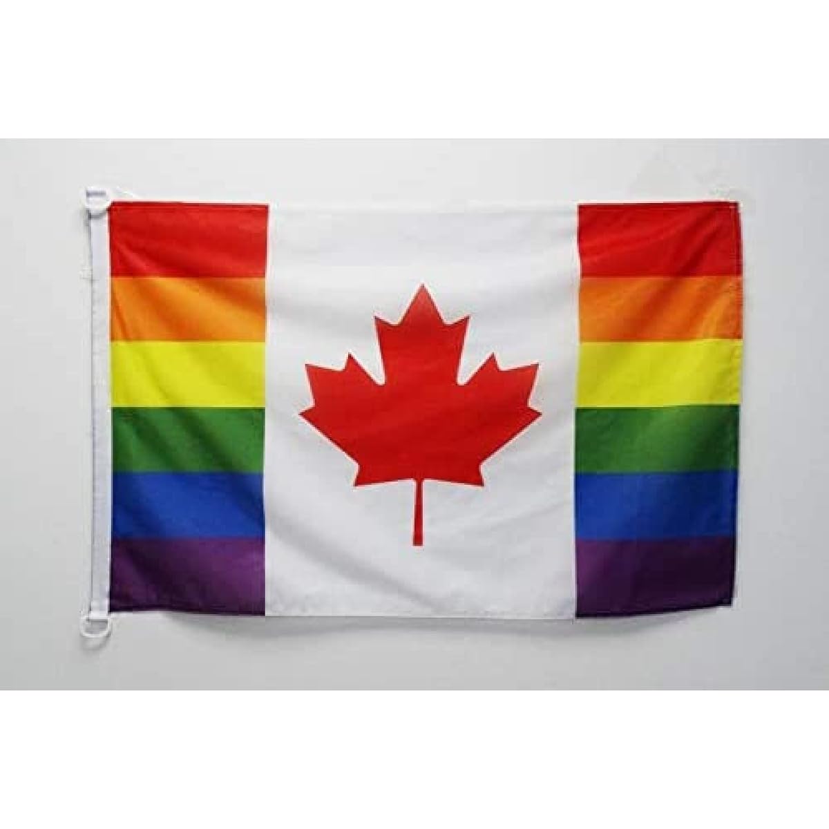 AZ FLAG Canada Rainbow Flag 2ft x 3ft Outdoor - Gay Canadian Flag 90 x 60 cm - Banner 2x3ft Knitted Polyester with Ring
