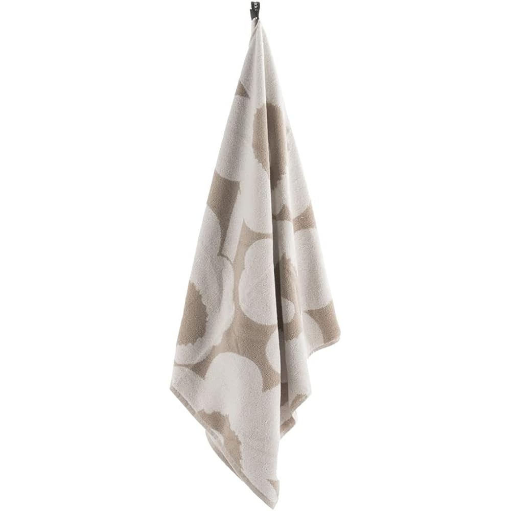 [Marimekko] Marimekko Bath Towel 150 x 70cm 070230-810 Beige/White Large Towel Cute Scandinavian Unikko Bath Towel beige, white [Parallel Import]