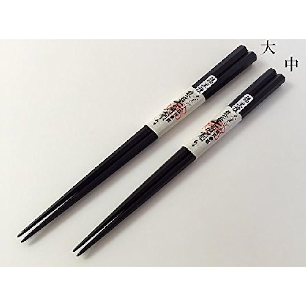 [Edo wooden chopsticks, special selection] [Striped ebony] Seven-sided shaved chopsticks (24cm)
