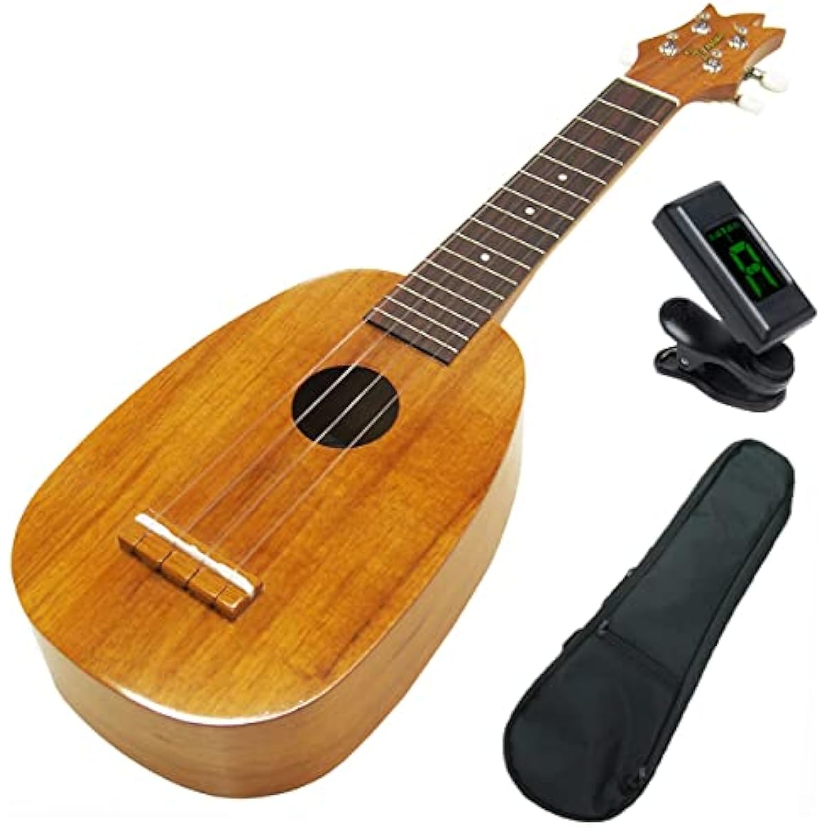 Famous Japanese Ukulele FS-4PG Pineapple Soprano Tuner with Case Hawaiian Koa (Made in Japan) (Gorgeous Tone) (u)