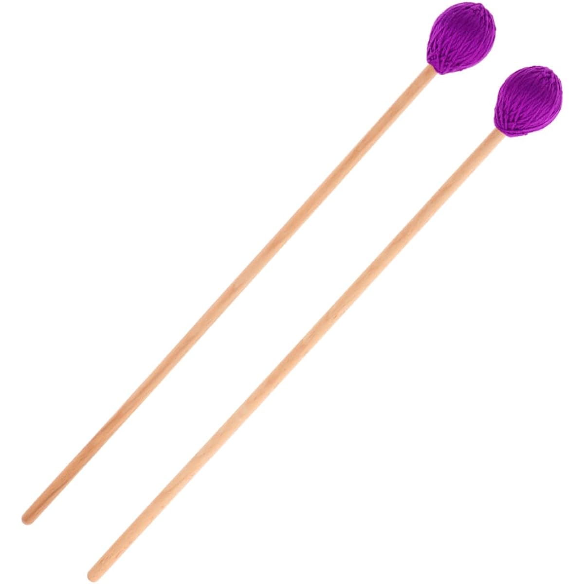 Marimba Percussion Mallets Medium Keyboard Hard Yarn Head Maple Wood Handle Drumsticks 1 Pair