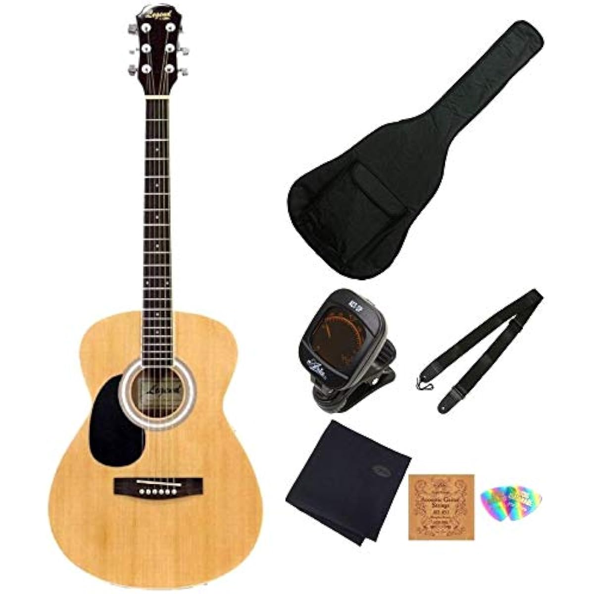 Legend by Aria FG-15 LH/N Lefty Left-handed Acoustic Guitar Beginner Set Aria Natural Left Hand