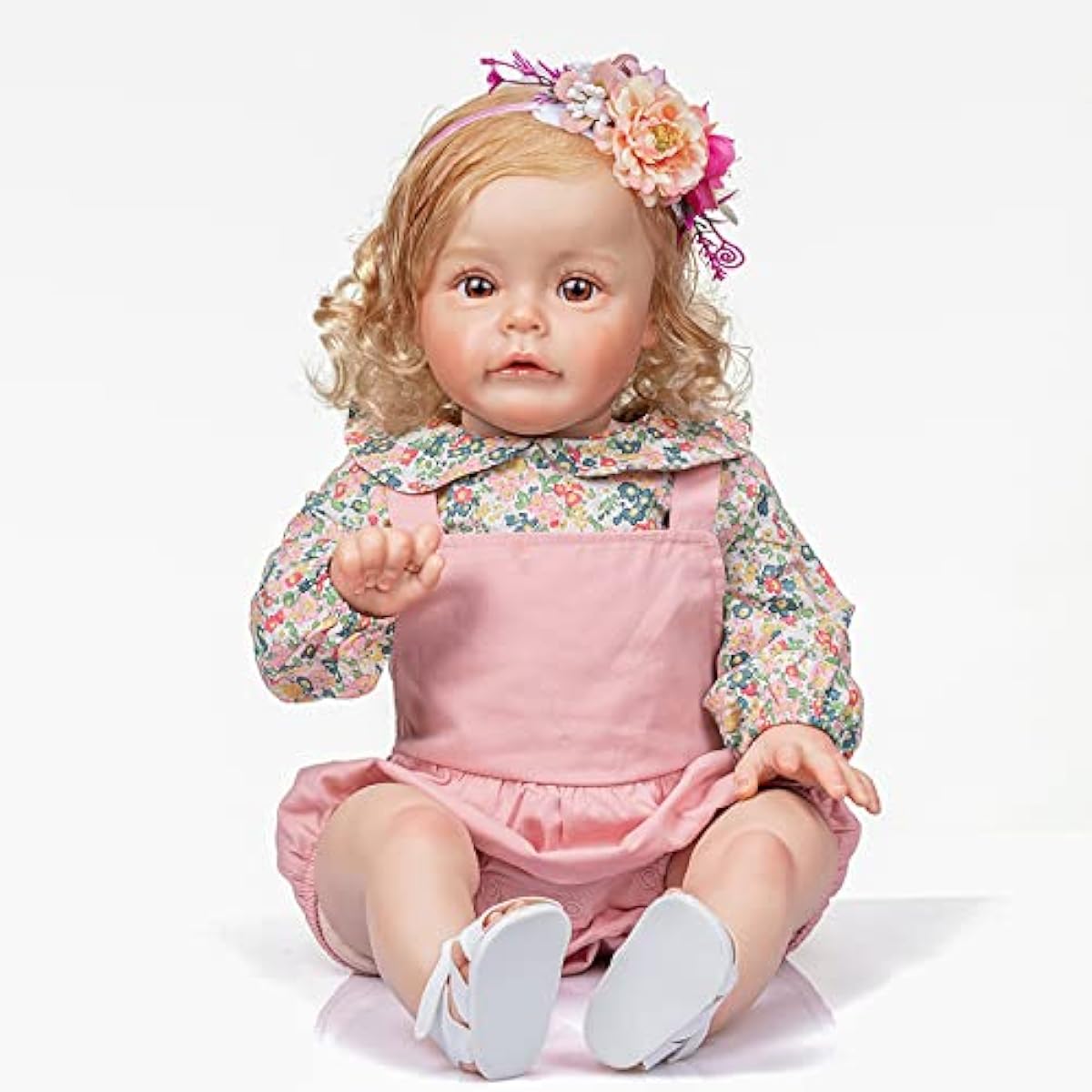 LONIAN Baby Doll 60cm Soft Silicone Vinyl Doll Reborn Doll 24 Inch Reborn Baby Handmade Vinyl Baby Realistic New Year & Birthday Gift (Blue Eyes, 60CM)