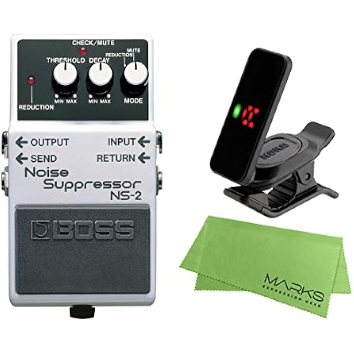 BOSS - Noise Suppressor NS-2 + KORG Pitchclip 2 PC-2 + Marks Original Cross Set