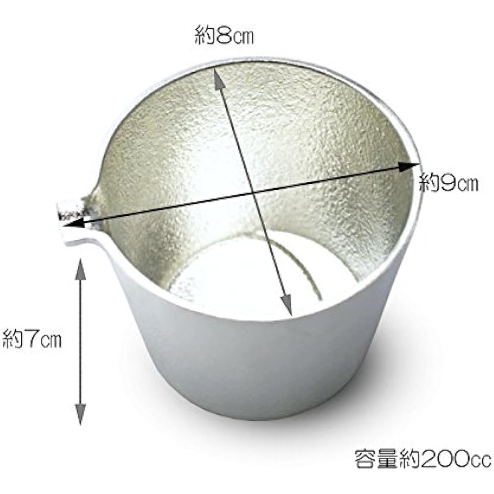 Nousaku Katakuchi - Moon Made in Japan H7.0cm W9.0cm D8.0cm Approx. 200cc 100% Tin Case 501243/Sake Utensil Tokkuri