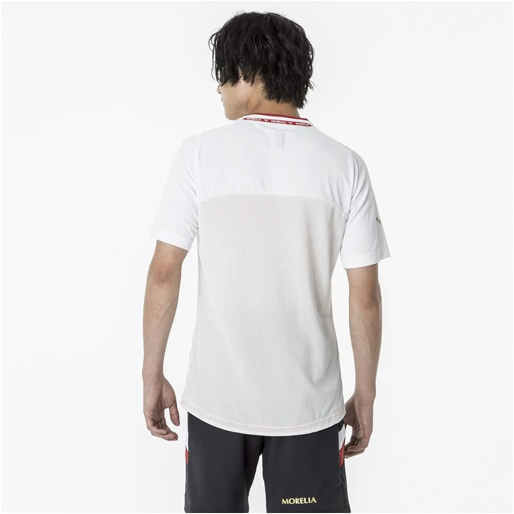 [Mizuno] Soccer Wear Morelia Hybrid Field Shirt Short Sleeve Highly Breathable Solar Cut Material P2MAA002