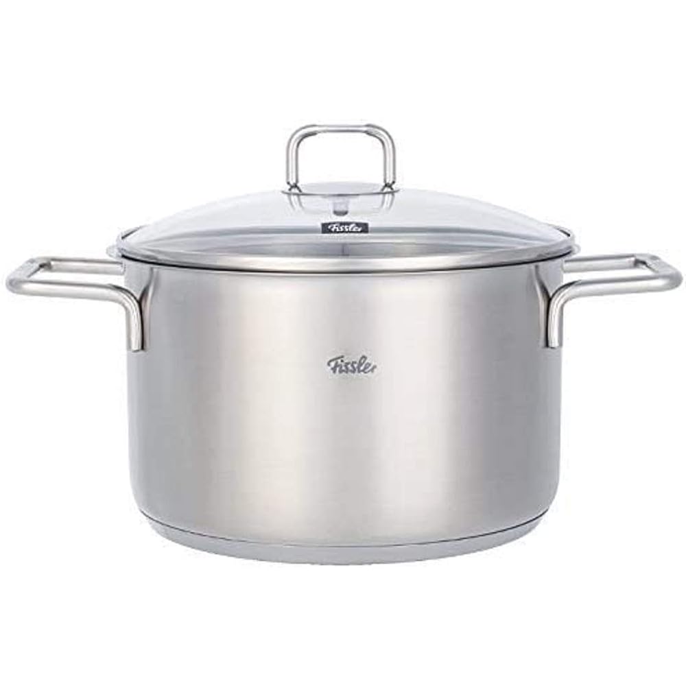 Fissler Double Handed Pot 24cm Hamburg Stew Pot Gas Fire/IH Compatible Made in Germany [Authorized Japanese Product] 081-110-24-000 Silver