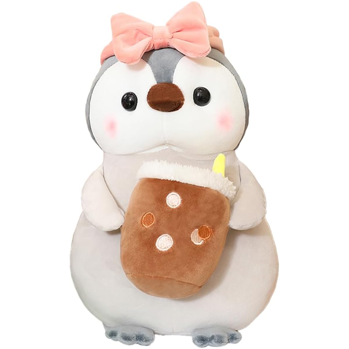 MELECERi Cute Penguin Plush Toy with Pink Bow 13.7 Inch