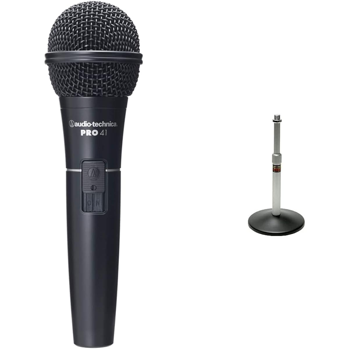 Audio-Technica Dynamic Microphone PRO41 & audio-technica Tabletop Microphone Stand AT8652