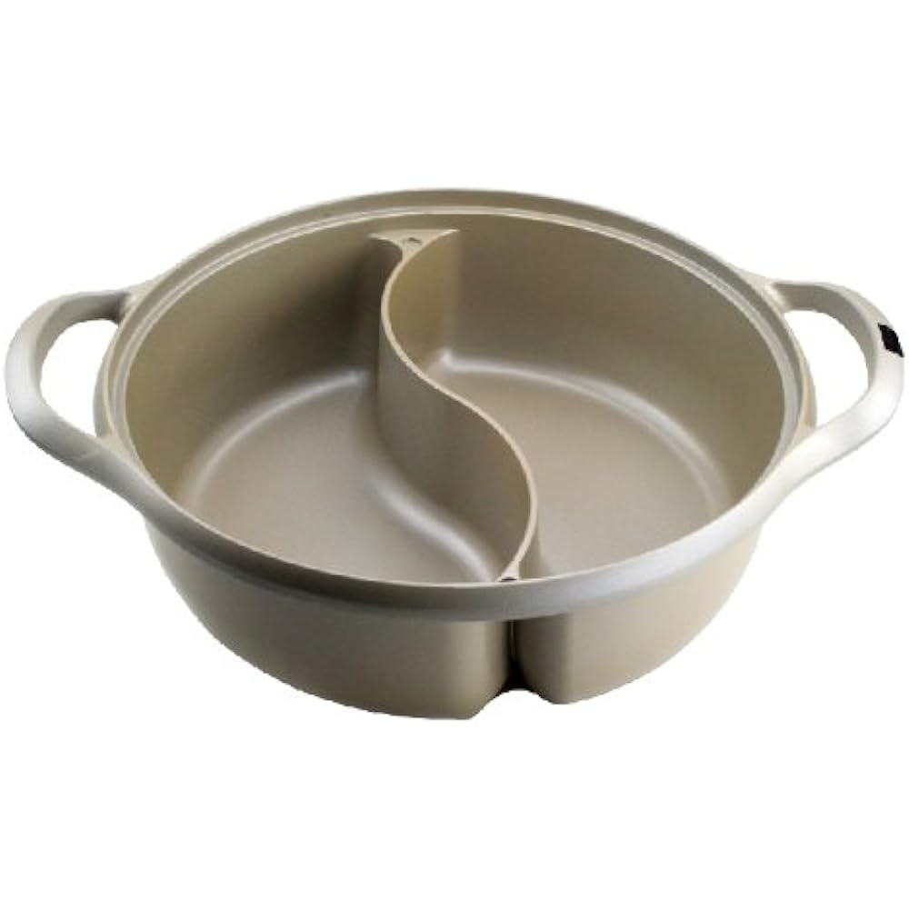 Pearl Metal Carefully IH Compatible Tabletop Pot with Glass Lid and Aluminum Casting Partition 28cm H-8157