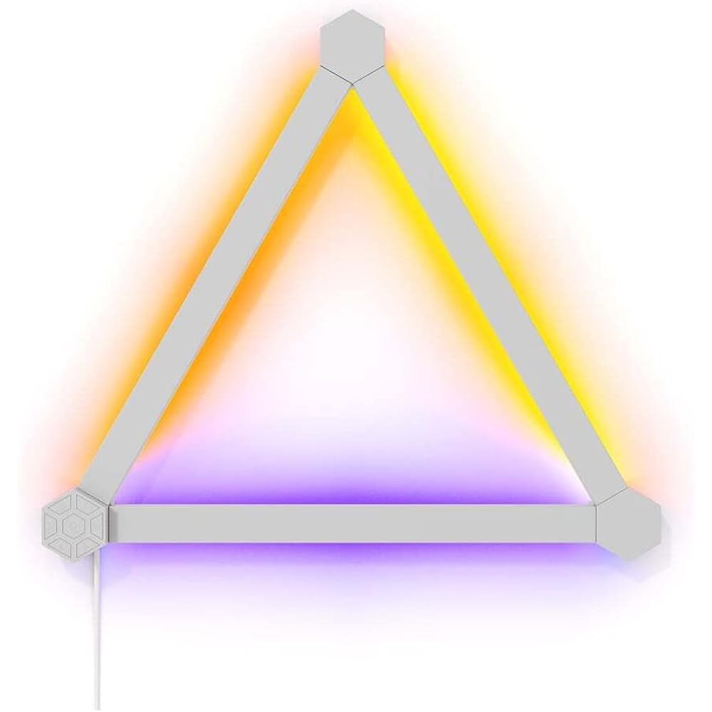 Nanoleaf Lines 3-Pack Expansion Pack Smart Light Gaming Light Bar LED Light 16.8 Million Colors RGBCW Multi-color Wide Light Distribution Light Bulb Color/Daylight White Compatible Dimmable Color Indirect Lighting Wall Mounted Light Easy Installation Ale
