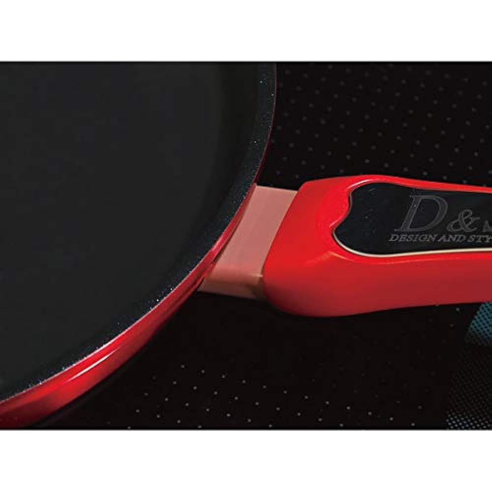 D&S PFOA-free, non-stick frying pan, IH compatible, 28cm lid included, 2-layer fluorine coating, thick bottom structure, non-stick, easy to clean, notifications when to add ingredients (thermo feel system) DSTF28-BKRE